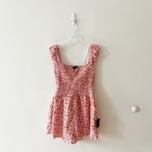 Lulus off the shoulder pink and red romper